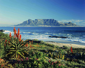 View of Table Mountain across the Bay, Cape Town