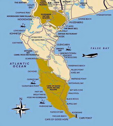 View map of the Cape Point Route, Western Cape, South Africa