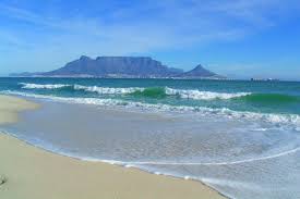 Picture postcard view from Bloubergstrand beach, Cape Town