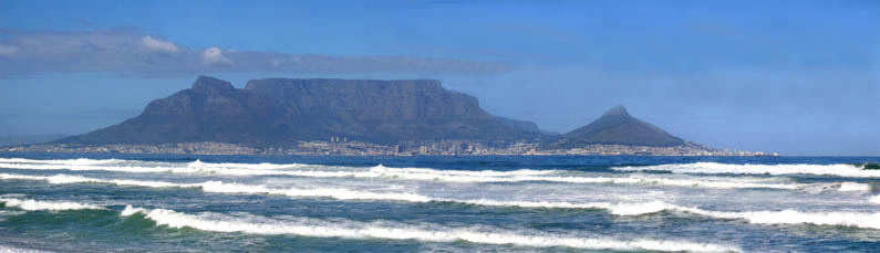 View from the beach in Bloubergstrand, Cape Town, South Africa