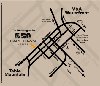 Map to Cape Town Lodge