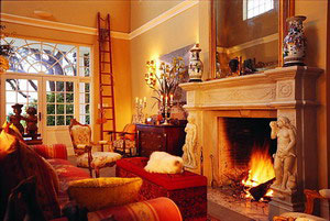 Lounge & Fireplace, Colona Castle - click for larger image