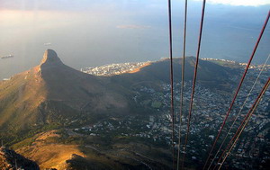 View from the Cable Car on Table Mountain, Cape Town.