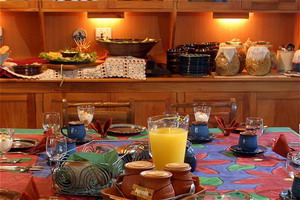 Breakfast indoors at  Adley House, Bed and Breakfast, Oudtshoorn - Klein Karoo/Garden Route, South Africa - click for larger image