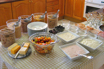 Buffet breakfast at Atlantic Beach Villa, Cape Town