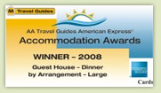 3 years in a row winner of the Best Guesthouse in South Africa award by the AA.