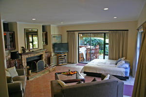 The View Cottage - living room with futon bed