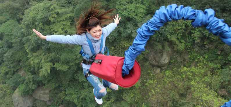 Bungee jumping from the Bloukrans Bridge, South Africa