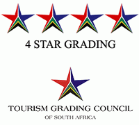 Graded 4 star accommodation by the Tourism Grading Council of South Africa