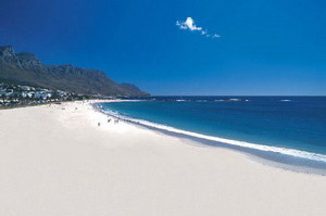 Camps Bay Beach and the 12 Apostle Mountains, Camps Bay, Cape Town, Western Cape, South Africa - Click for larger image