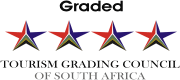 Graded 4 star accommodation by the tourism grading council of South Africa