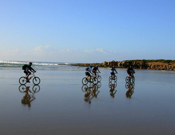 Cycling on the beach